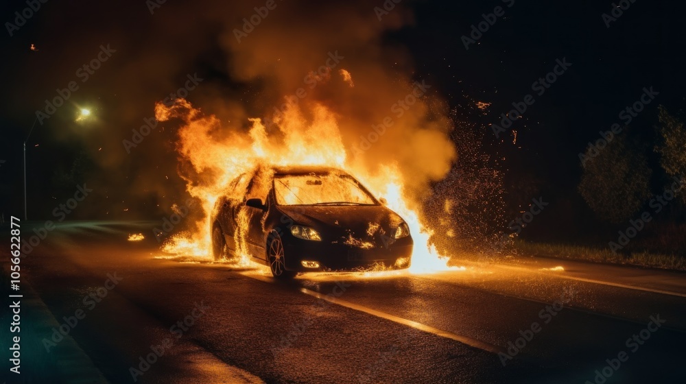 Car engulfed in Flames Car engulfed in Flames