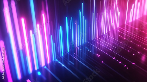 Vertical neon color lines creating a visual effect