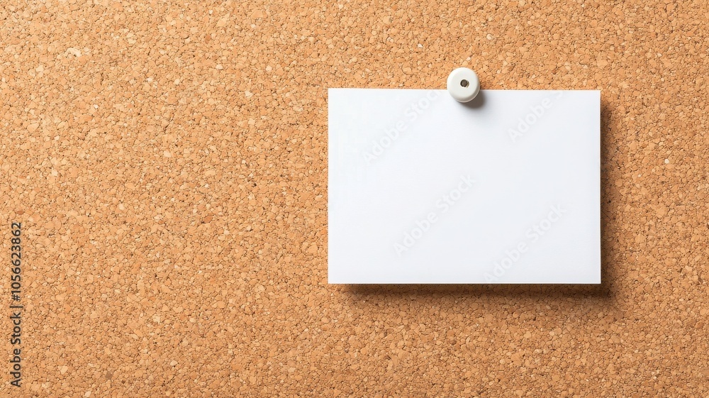 A blank white paper note pinned on a corkboard, perfect for messages, reminders, or inspiration in office or home settings. A blank white paper note pinned on a corkboard, perfect for messages, reminders, or inspiration in office or home settings.