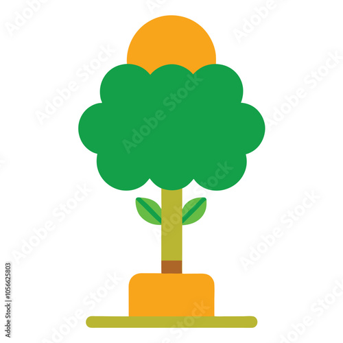Minimalist topiary tree icon with a simple potted plant design, ideal for landscaping, garden themes, and eco branding. Perfect for eco-friendly and modern design projects.
