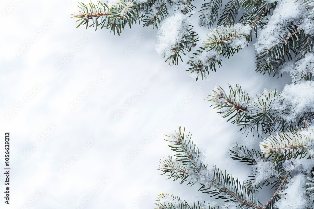 Snowy background with blank space for custom messages. Snowy background with blank space for custom messages.