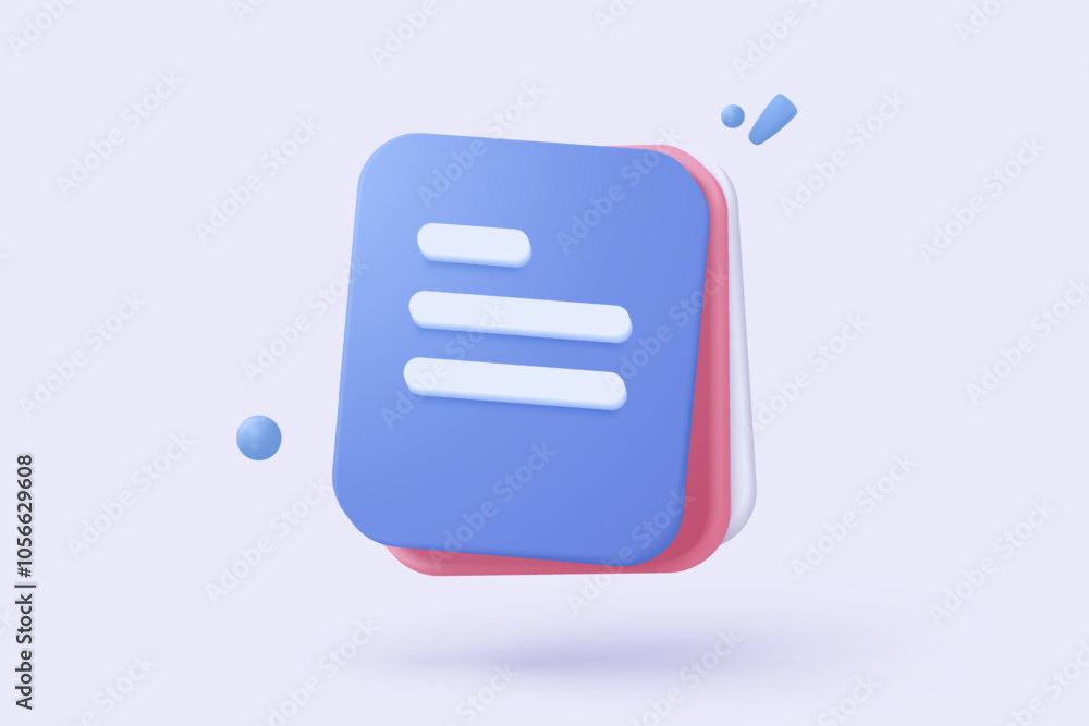 3d icon file task management todo check list, assignment and exam ...