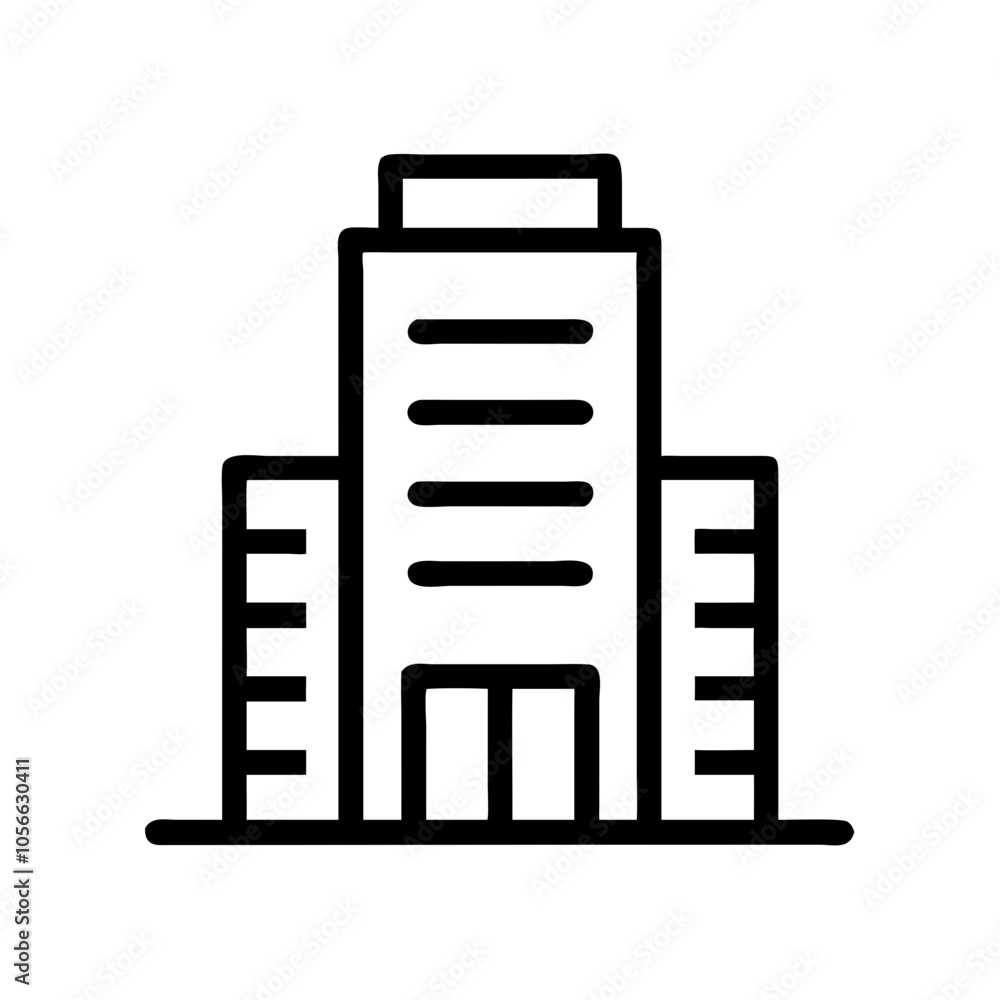 Building icon in black outline style
Building icon in black outline style