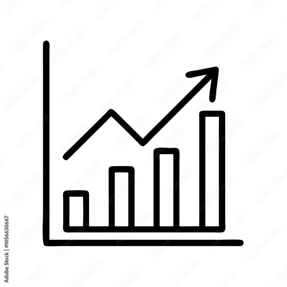 Growth chart icon with upward arrow Growth chart icon with upward arrow