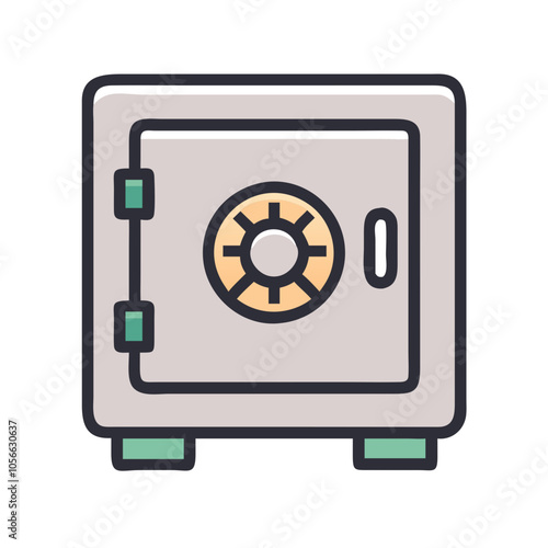Safe icon for security and money protection

