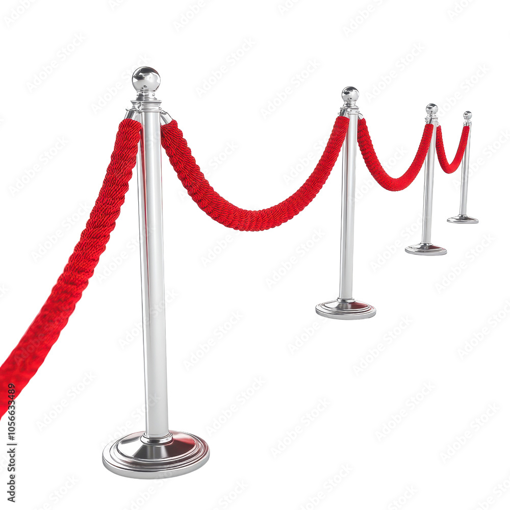 Red Carpet Barrier for Events and Crowd Control, isolated, transparent background, white background, no background Red Carpet Barrier for Events and Crowd Control, isolated, transparent background, white background, no background