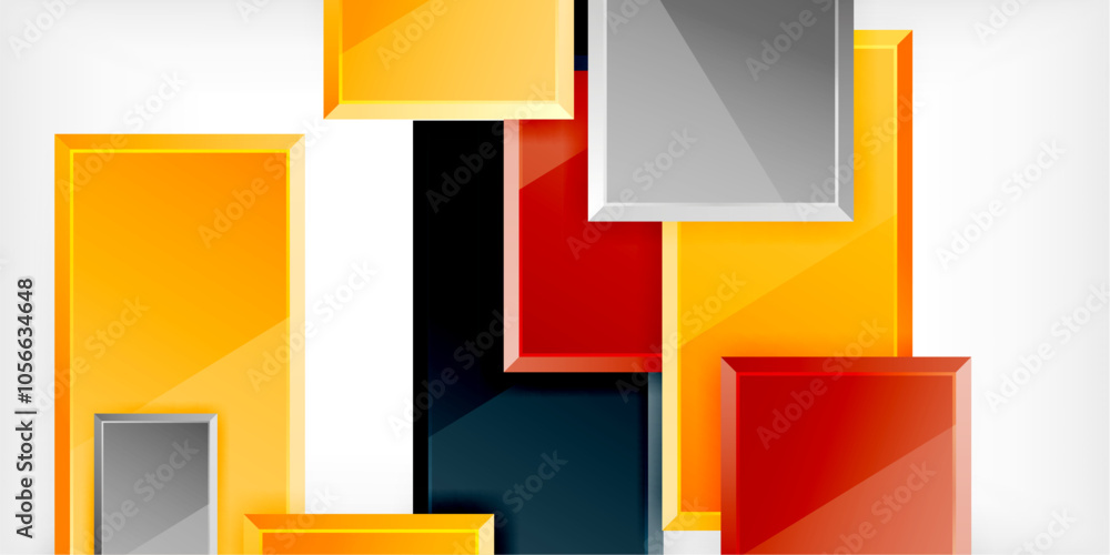 Glass toy style square shapes abstract design. Vector Illustration For Wallpaper, Banner, Background, Card, Book Illustration, landing page Glass toy style square shapes abstract design. Vector Illustration For Wallpaper, Banner, Background, Card, Book Illustration, landing page