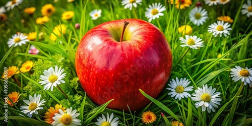 Adorable aerial photography, sweetening your day with juicy apples. photo