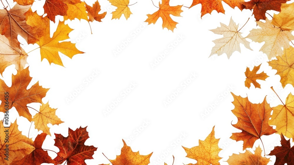 Frame of autumn leaves providing ample space for text Frame of autumn leaves providing ample space for text