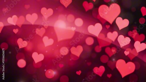 Wallpaper Mural Graceful red and purple hearts float dreamily on a dark background, perfect for romantic occasions like valentine's day. Ideal for greeting cards, weddings, and more. Torontodigital.ca