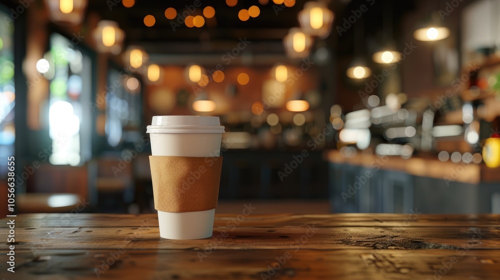 Takeaway coffee with welcoming ambiance and copy space. Takeaway coffee with welcoming ambiance and copy space.