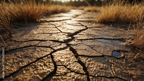 Dry cracked earth. The Effects of Climate Change. The Price of Water Scarcity
 photo