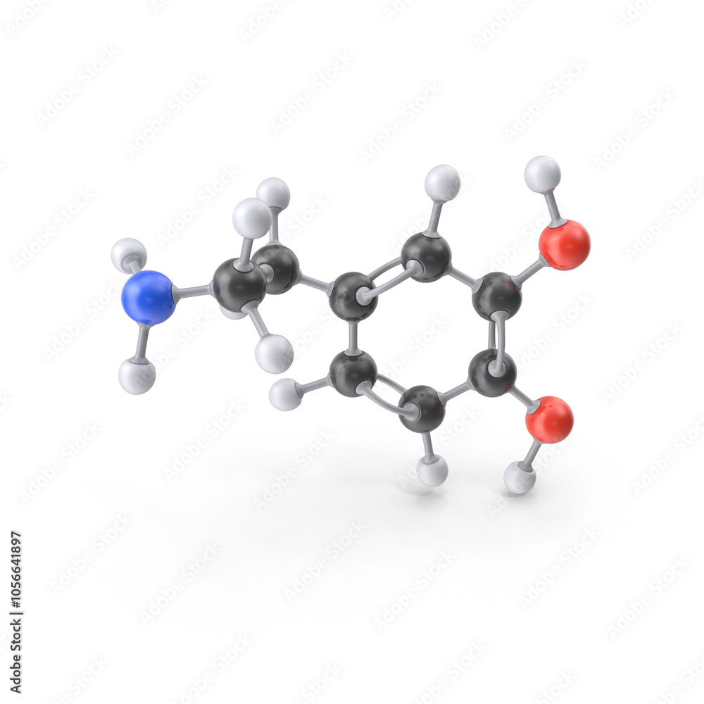 Fototapeta premium Dopamine atom molecule structure