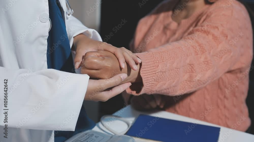 Physical therapists are checking patients elbows at the clinic office room. Physical therapists are checking patients elbows at the clinic office room.
