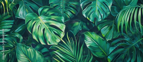 Wallpaper Mural In The Jungle Close Up Of Green Tropical Leaves Torontodigital.ca