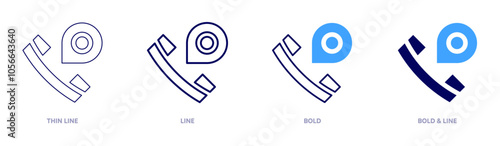 Call center telephony icon in 4 different styles. Thin Line, Line, Bold, and Bold Line. Duotone style. Editable stroke