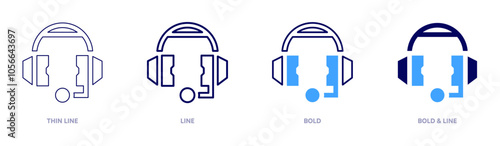 Call disposition tracking icon in 4 different styles. Thin Line, Line, Bold, and Bold Line. Duotone style. Editable stroke