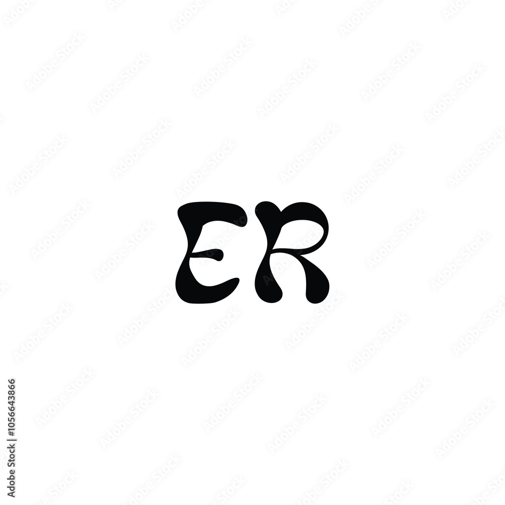 Fototapeta premium ER monogram logo design letter text name symbol monochrome logotype alphabet character simple logo