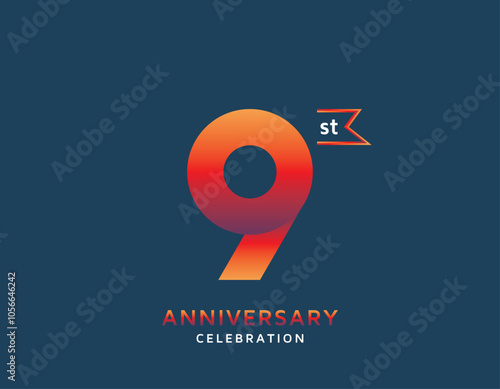 9st anniversary colorful