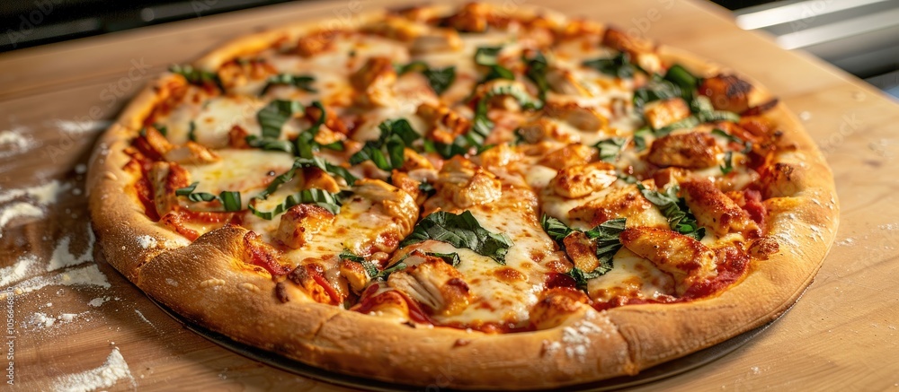 Pizza With Chicken And Mozzarella Pizza With Chicken And Mozzarella