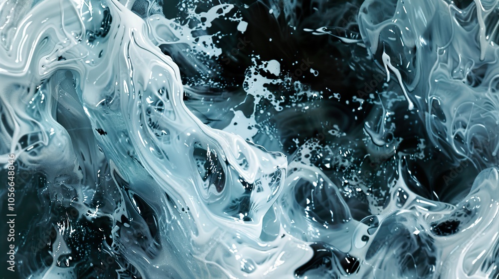 Abstract Swirling Liquid: Blue and White Texture Abstract Swirling Liquid: Blue and White Texture