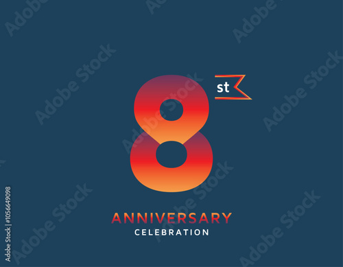 8st anniversary colorful