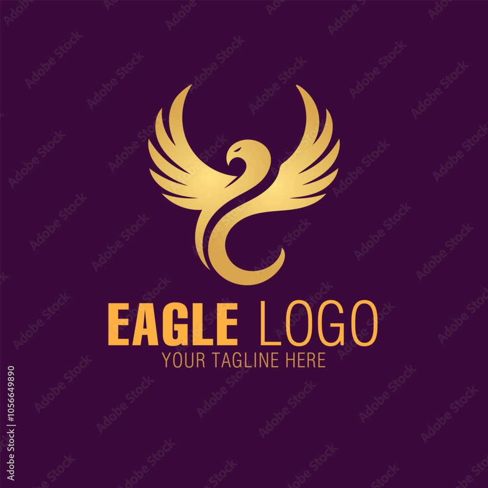 Gold Color Eagle Logo Design Template Gold Color Eagle Logo Design Template