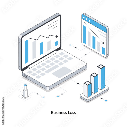 Business Loss  Isometric stock illustration. EPS File stock illustration