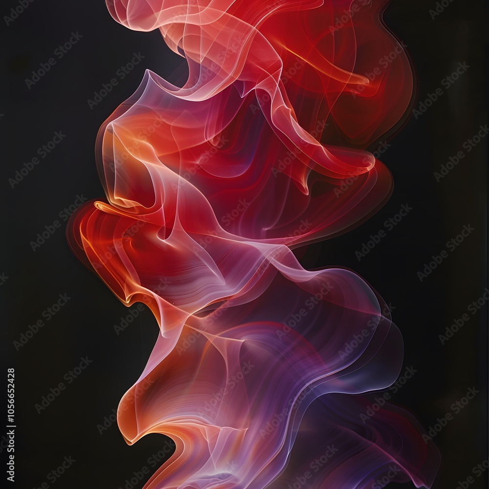 Abstract flowing shapes in vibrant colors against a dark background. Abstract flowing shapes in vibrant colors against a dark background.