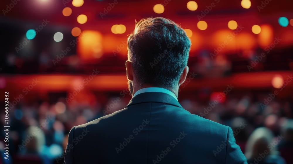 Presenter speaking to an audience at a conference. Presenter speaking to an audience at a conference.