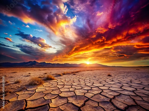 The sky and land converge, a dry embrace.