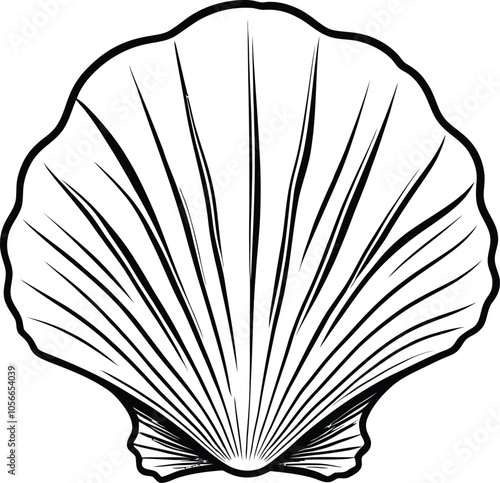 Cute Seashell Hand Drawn Clipart Vector Line Art Illustration, Coloring Pages For Toddlers