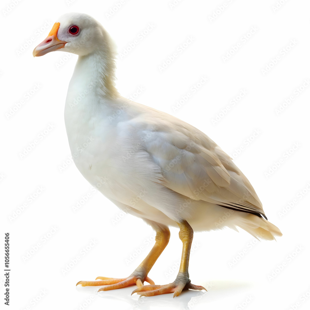 Naklejka premium -white-coot-on-white-back-ground