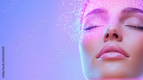 Glycine Hologram Showcasing Benefits for Sleep, Calmness, and Collagen Synthesis: Perfect for Medical and Wellness Promotions