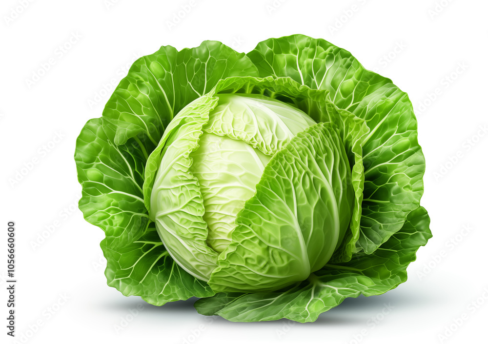Obraz premium cabbage head isolated on white background.
