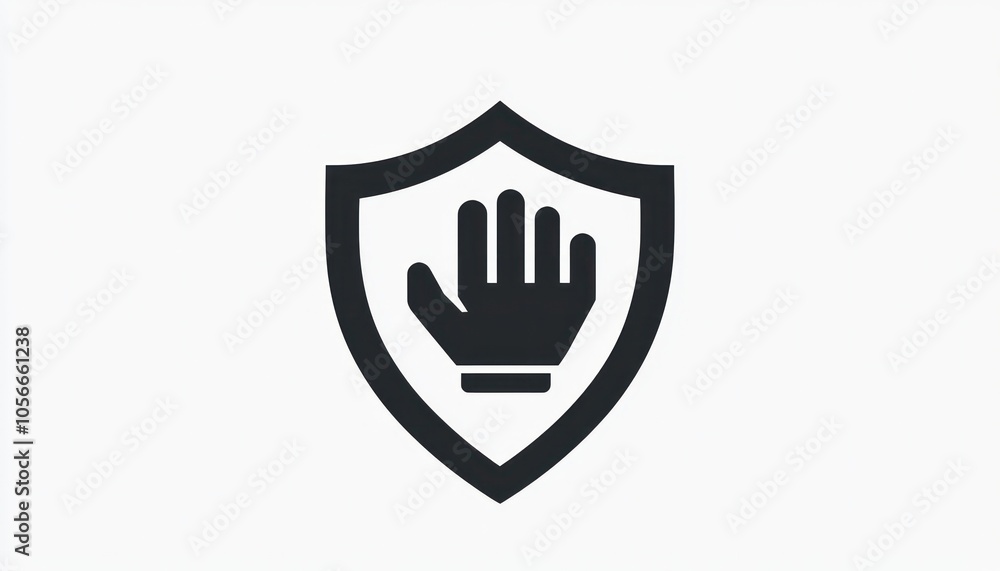Obraz premium Safety and hazard prevention depicted in a sleek glyph icon.