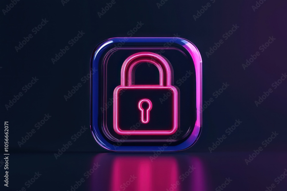 Security-focused smart lock line icon in sleek design. Security-focused smart lock line icon in sleek design.