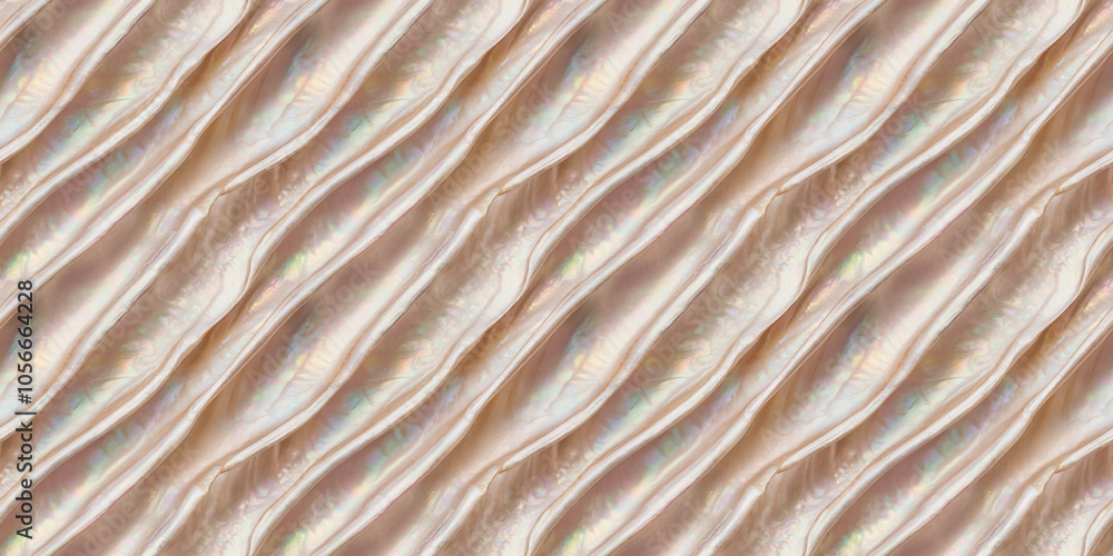 A close-up of a flat shell surface with a pearlescent texture