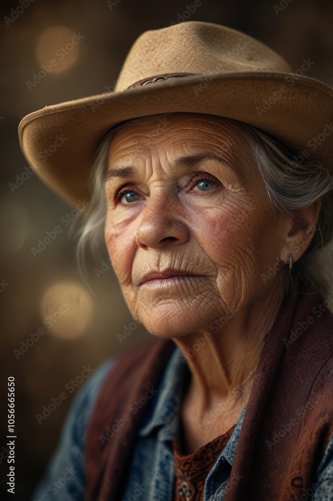 portrait photography of a grandmother wearing cowboy clothes and a cowboy hat portrait photography of a grandmother wearing cowboy clothes and a cowboy hat
