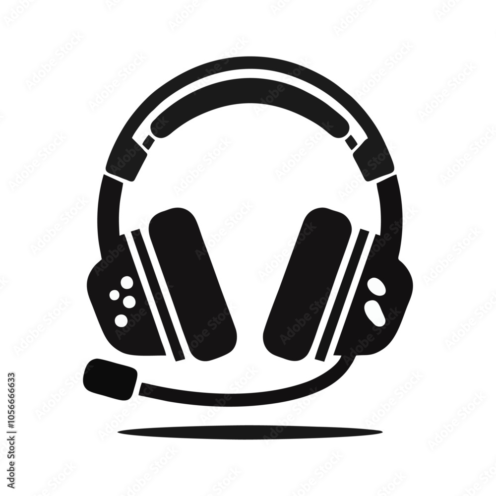Fototapeta premium Gaming headset logo icon design illustration