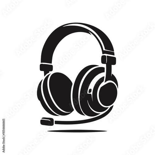 Gaming headset logo icon design illustration