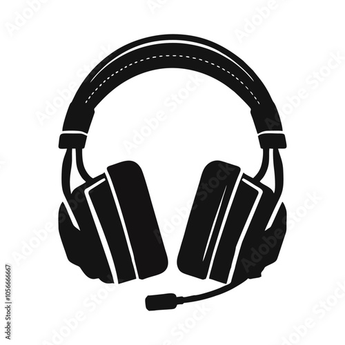 Gaming headset logo icon design illustration