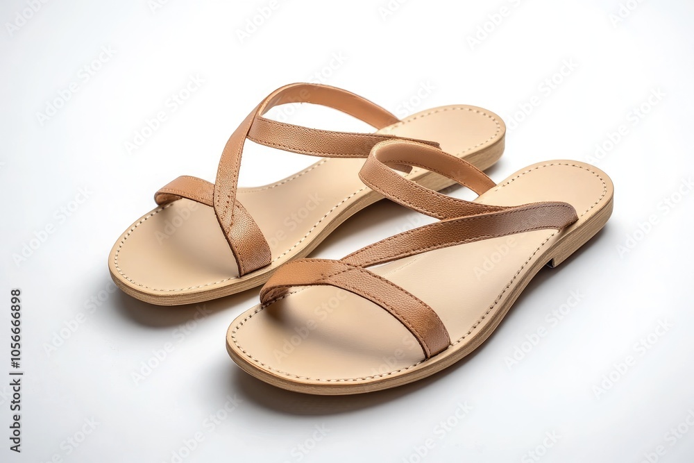 Two Pairs of Brown Leather Sandals Two Pairs of Brown Leather Sandals