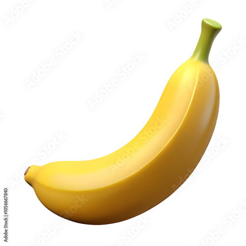 3d icon of banana isolated on transparent  background