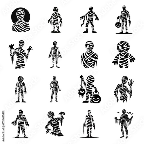 Mummy logo icon design illustration