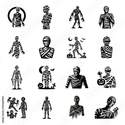 Mummy logo icon design illustration