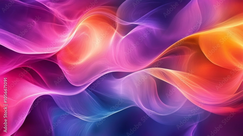 A colorful, abstract painting with a purple and orange swirl A colorful, abstract painting with a purple and orange swirl