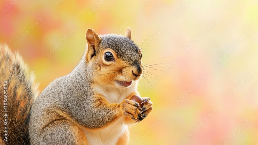 Enchanting Portrait of Joyful Squirrel Holding Tiny Acorn in Vibrant Autumn Setting, Ultra-Detailed Wildlife Photography Enchanting Portrait of Joyful Squirrel Holding Tiny Acorn in Vibrant Autumn Setting, Ultra-Detailed Wildlife Photography