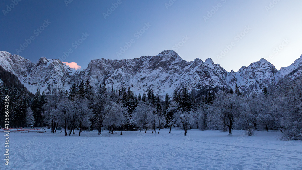 Cold evening at the lakes of Fusine