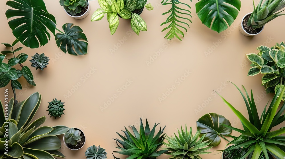 Flat lay image of plant decoration Flat lay image of plant decoration